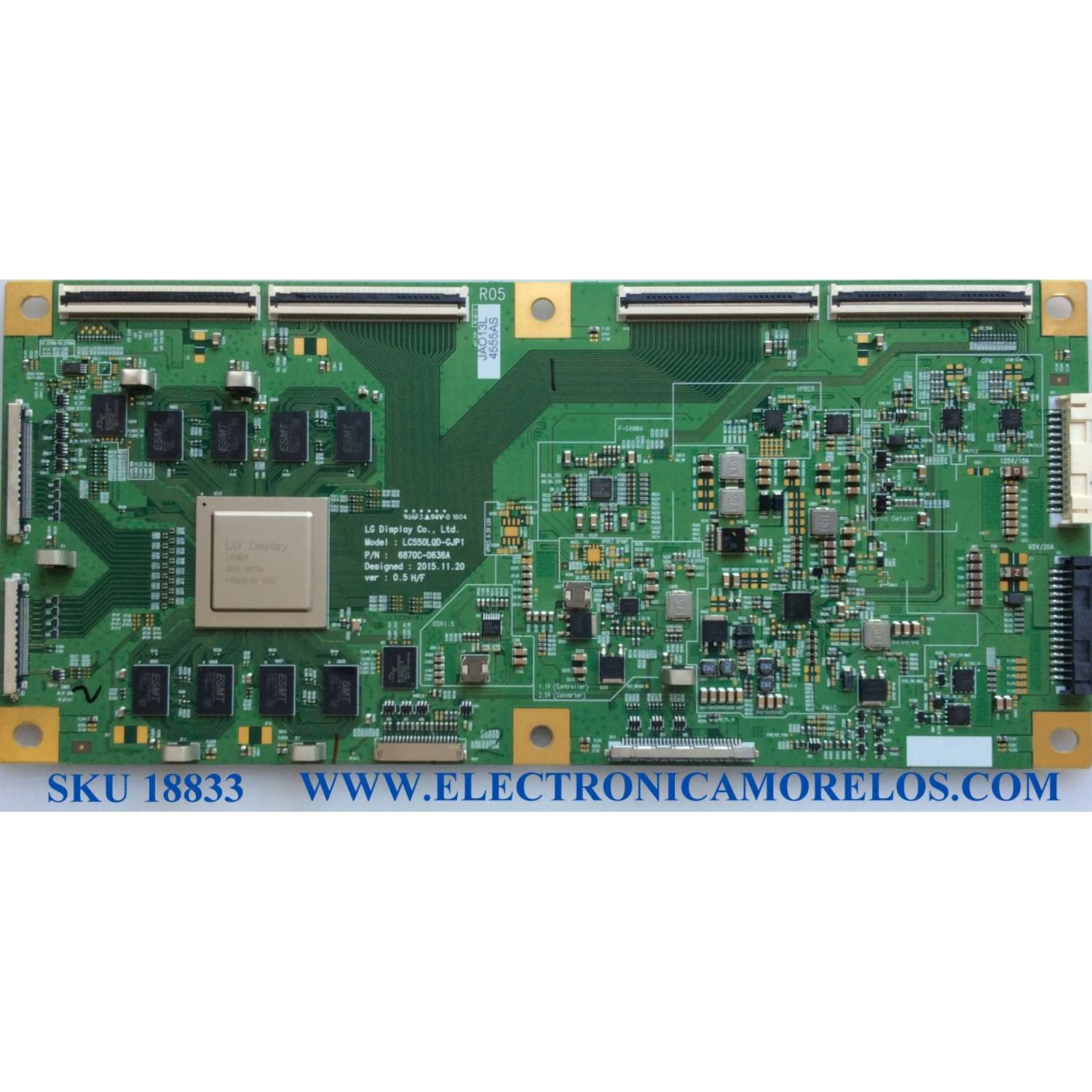 T-CON / LG 6871L-4555A / 6870C-0636A / 4555A / PANEL LC550LQD (GJ)(P1) / MODELOS OLED55C6P-U.BUSWLJR / OLED55C6P